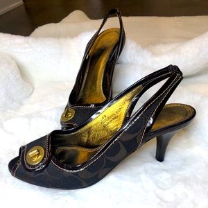 Coach Peep-Toe Slingbacks